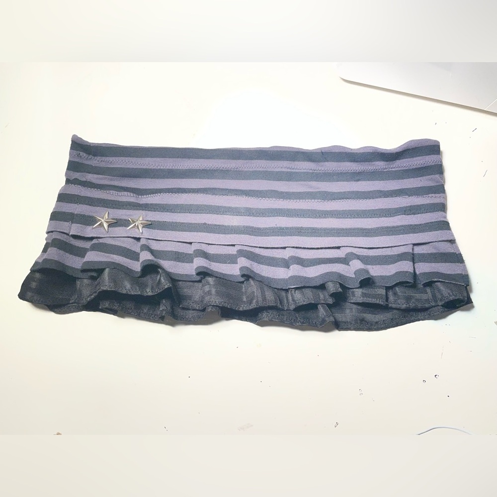 Striped alt micro mini skirt handmade